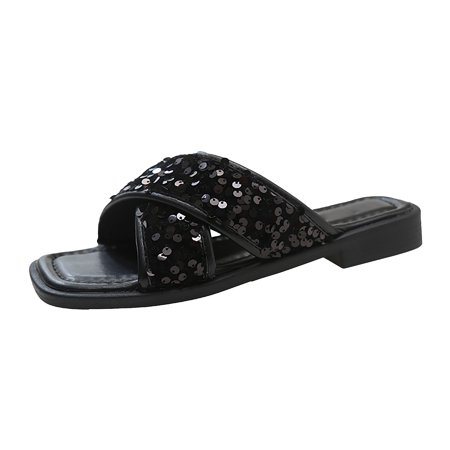 

Ruyang Women s Summer Flat Soft Soled Sequin Slippers Sandals for Women Summer