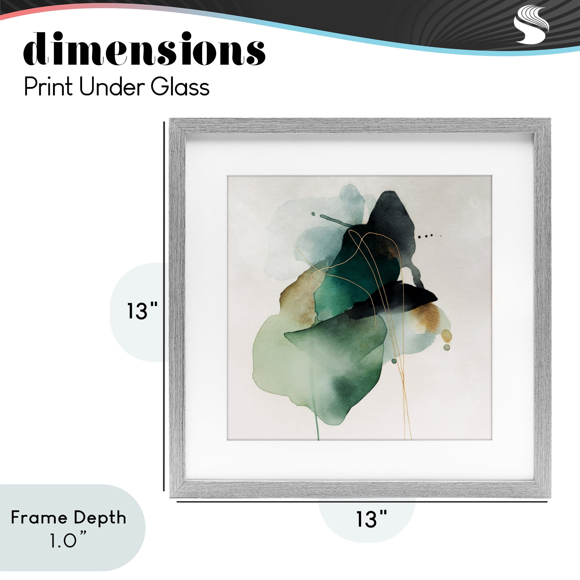 Stupell Industries Fluid Emerald Cascade Gray Framed Print Under Glass, design by Svetlana Aleynikova