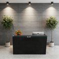Reception Desk with Open Shelves, Modern Front Counter Table for Office ...