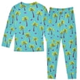 thumbnail image 2 of Palm Trees Butterflies Pattern Cotton Pajamas 2 Piece Set Sleepwear Soft and Comfortable Homewear Nightwear, 2 of 7