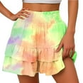 thumbnail image 1 of Mujeres Pantalones Cortos Casual Verano Color Sólido Cintura Alta Elástica Cintura Floral Plisado Borde Pantalones Cortos Casuales, 1 of 5