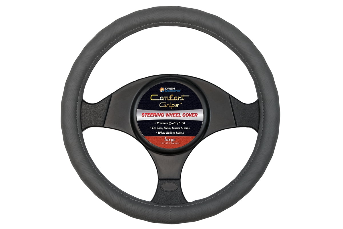 Comfort Grips Racing Grip Large Grey Steering Wheel Cover
