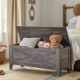thumbnail image 5 of VECELO 43" Storage Ottoman Bench with U-Shaped Cut-Out Pull, Wooden Toy Box Storage Chest with Safety Hinge, Shoe Bench, for Entryway, Living Room, Bedroom, Charcoal Gray, 5 of 8