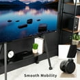 thumbnail image 3 of VIVO Black Rolling Easel Studio TV Floor Stand + Shelf, Fits 49" to 75" Screens, 3 of 8