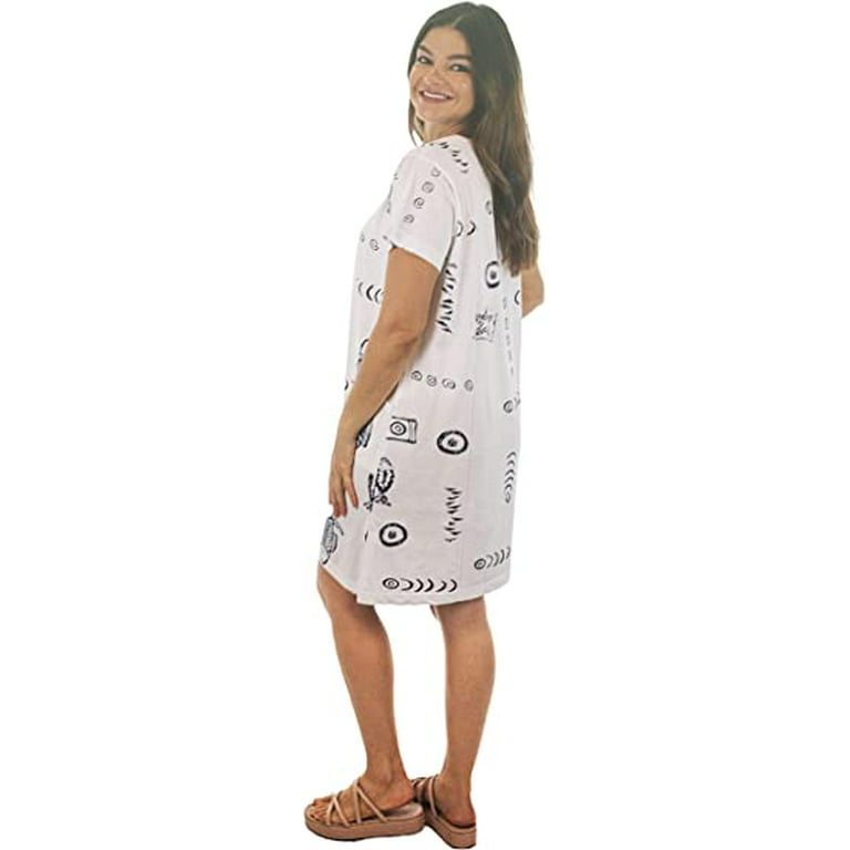 INGEAR Fish Graphic Cotton Casual Beach Dress Summer Plus Size Fashion Cover  Up 