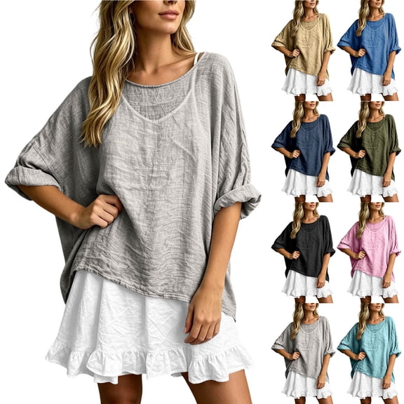 Yeaiivve Women's Beach Outfit 2 Piece Cotton Linen Long Sleeve Blouse Spaghetti Straps Ruffle Hem Mini Dress Lightweight Vacation Travel Set for Women Black,S