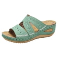 thumbnail image 2 of Domuza Womens Orthopedic Sandals Slip on Non Slip Arch Support Summer Flat Sandals Wide Beach Slippers 2026 New Soft Foam Shoes Mint Green 7.5（EU-39）, 2 of 3