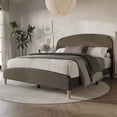 thumbnail image 2 of Home Design Rugby Twin Upholstered Panel Bed Frame, Brown, Easy Assembly, 2 of 5