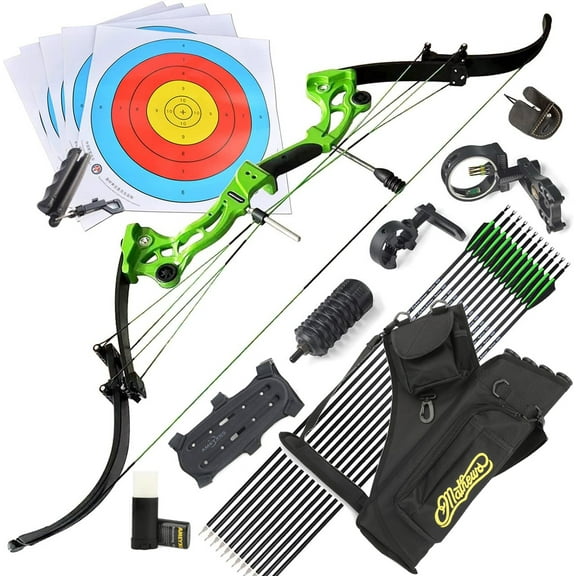 JUNXING F164 Recurve Bow Green Kit for Outdoor Target