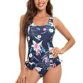thumbnail image 3 of Lopeceal Athletic One Piece Swimsuit Women Modest Criss Cross Back Bathing Suit Quick Dry Full Coverage Swim Suit, 3 of 4
