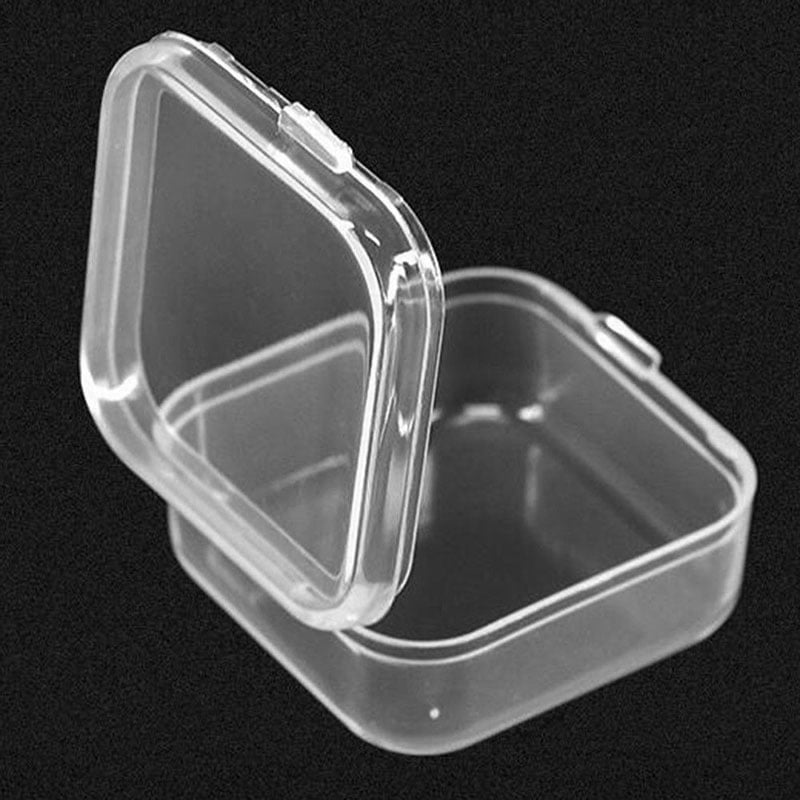 20pcs Mini Clear Plastic Small Box Hook Jewelry Earplugs Storage Container Case