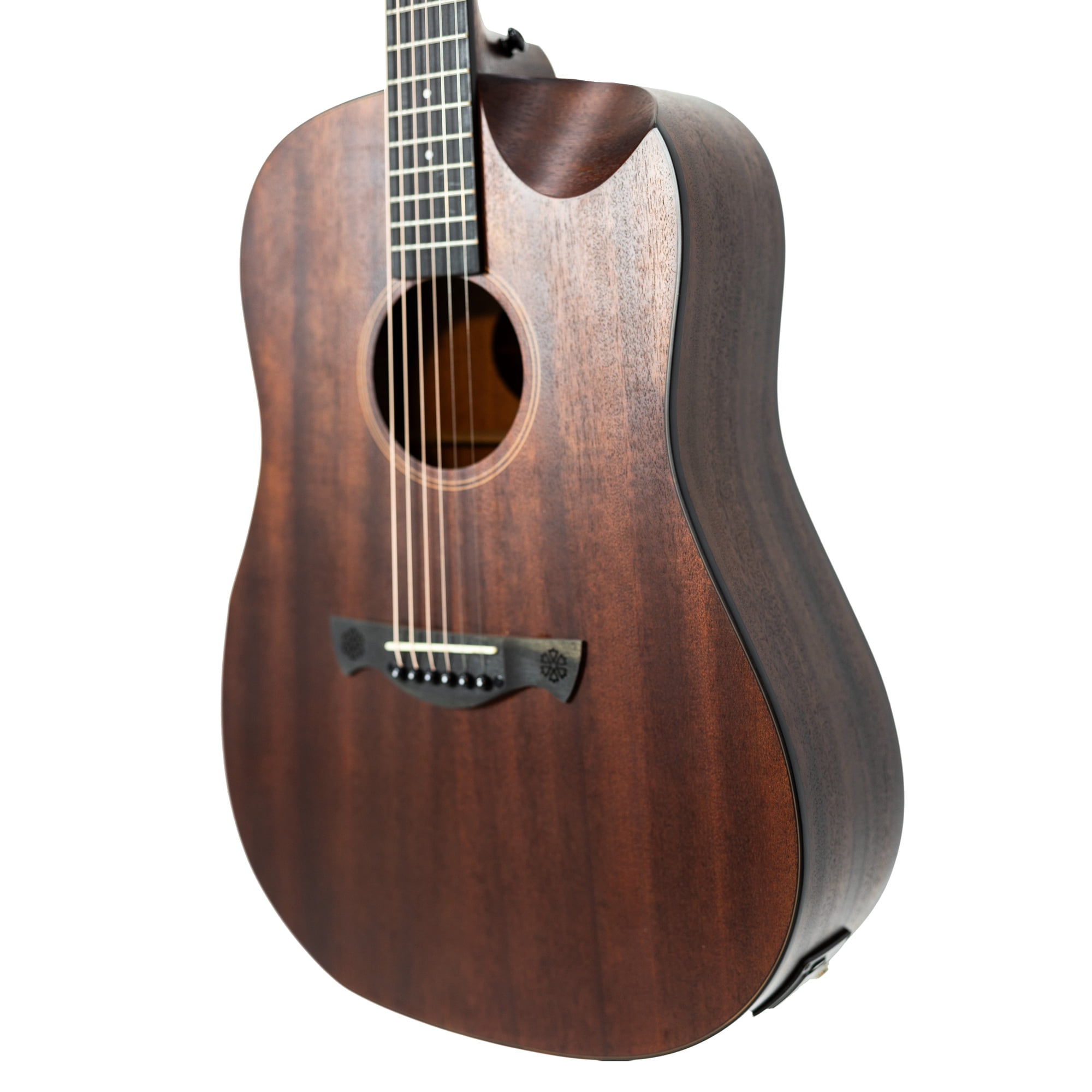 Tagima NEW ENGLAND GRAN RESERVA DKMOP Dreadnought Cutaway Acoustic Guitar – Sapele Body, Teq-8 Piezo, Satin Dark Mahogany
