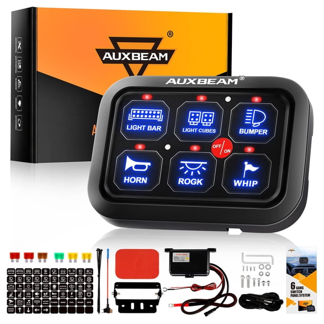 Panel de interruptores Auxbeam BC60 de 6 elementos con LED regulable automáticamente