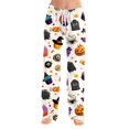 thumbnail image 3 of Fabrcox Halloween Womens Pajama Pants Ghost Pumpkin Candy Women's Sleep Pants Fall Winter Festival Soft Lounge Pants for Women Purple XXL, 3 of 6