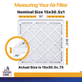 thumbnail image 2 of Filter King 15x30.5x1 Air Filter | 12-PACK | MERV 13 HVAC Pleated A/C Furnace Filters | MADE IN USA | Actual Size: 15 x 30.5 x .75", 2 of 5
