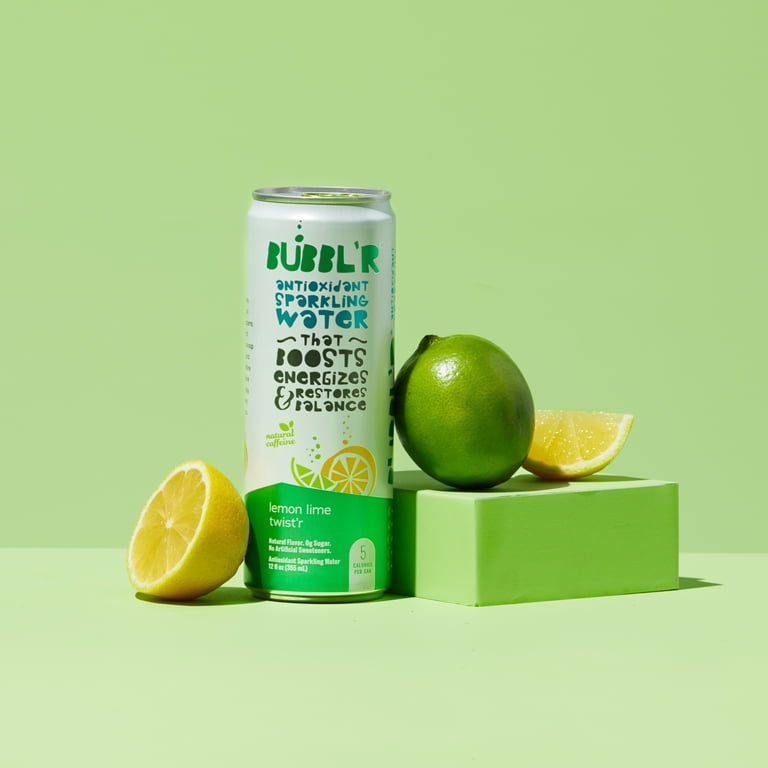 BUBBL'R Antioxidant Sparkling Water Lemon Lime Twist'r 12 fl oz 6 Pack Cans  Natural Caffeine - Walmart.com