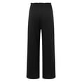 thumbnail image 7 of TrendOFT Stretchy Wide Leg Palazzo Pants for Women Casual Comfy High Waist Dressy Lounge Pants with Pockets Black L, 7 of 7