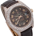 thumbnail image 3 of Pre-Owned Rolex Sky-Dweller 42MM 326135 Chocolate Arabic Dial Diamond Bezel Brown Leather Strap 15.75ct, 3 of 8