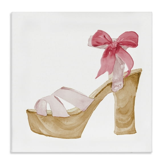 Stupell Industries Pool Party Summer Stiletto Fashion Painting Wrapped Canvas Art Print Wall Art, 17 x 17