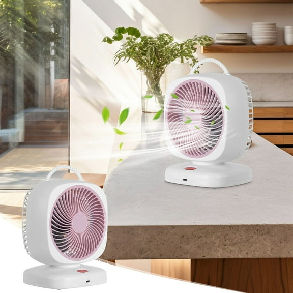 Ovzne 8-Inch USB Charging Fan with Light Sound - 2000mAh Battery, 5-Speed Adjustable, Super Silent (≤37dB) Brushless Motor Fan for Students, Office Home Use