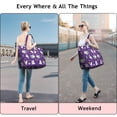 thumbnail image 5 of Purple Cartoon Unicorn Rainbow Moon Star Pattern Travel Tote Bags for Women Carry On,Large Weekender Bags for Women Travel,Multi Functional Duffle Bag for Work,Shopping,Sports, 5 of 5
