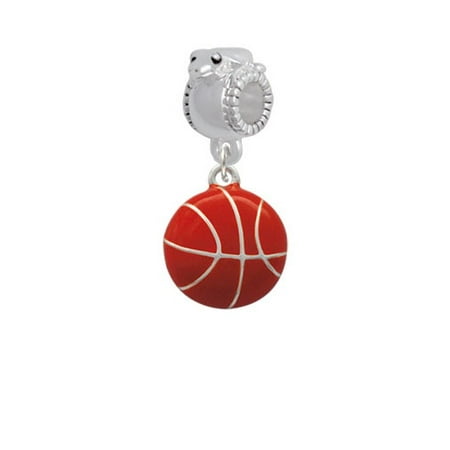 - Large Enamel Basketball - Frog Charm Bead