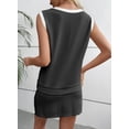 thumbnail image 5 of AURA Womens Two Piece Casual Set Color Block T Shirt and Cropped Pants Summer Comfortable Outfit, 5 of 6