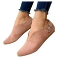 thumbnail image 3 of ZTTD Women's Pointed Toe Suede Flock Casual Summer Flats Buckle Strap Loafers Shoes, 3 of 6