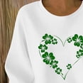 thumbnail image 5 of Fewfanhot Womens Tops St. Patricks Day Shamrock Sweatshirt Raglan Sleeve Clover Print Jumper Irish Crew Neck Pullover Tops, 5 of 6