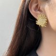 thumbnail image 3 of Pendientes para mujer, pendientes de tuerca con textura de tejido plano, pendientes hipoalergénicos con poste de plata para mujeres y niñas, regalos de joyería, 3 of 5