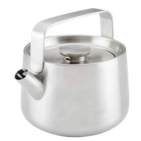 

Stainless Steel Whistling Teakettle 1.9 Quart Brushed Stainless Steel