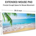 thumbnail image 2 of Gaming Mouse Pad, Extended Mouse Pad, 35.4x15.7inch XXL Large Big Computer Keyboard Mouse Mat Desk Pad with Non-Slip Base and Stitched Edge for Home Office Gaming Work, Tropical Palm Tree Beach, 2 of 6