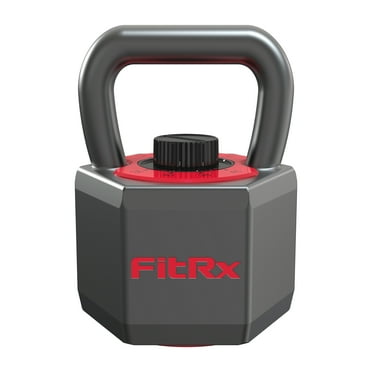 FitRx 25 lbs SmartStack Wide handle Adjustable Kettlebell, 40 lbs, Black