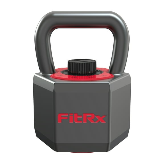 FitRx 25 lbs SmartStack Wide handle Adjustable Kettlebell, 40 lbs, Black