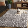 thumbnail image 4 of SAFAVIEH Arizona Basil Geometric Shag Area Rug, Brown/Ivory, 4' x 6', 4 of 12