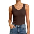 thumbnail image 5 of vigerkar Womens Sleeveless Crewneck Ribbed Tank Tops Casual Basic Summer Top Slim Fitted Racerback Shirts (Brown, XXL), 5 of 7