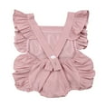 thumbnail image 2 of Newborn Baby Girl First Birthday Outfit Ruffle One Print Backless Jumpsuit Bodysuit, 2 of 4