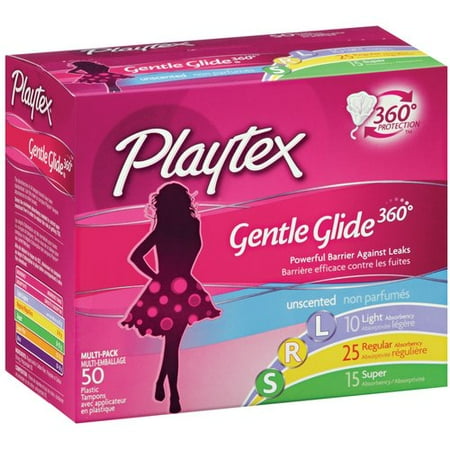 Playtex Unscented Super Gentle Glide Tampons Multi-Pack, 50 count