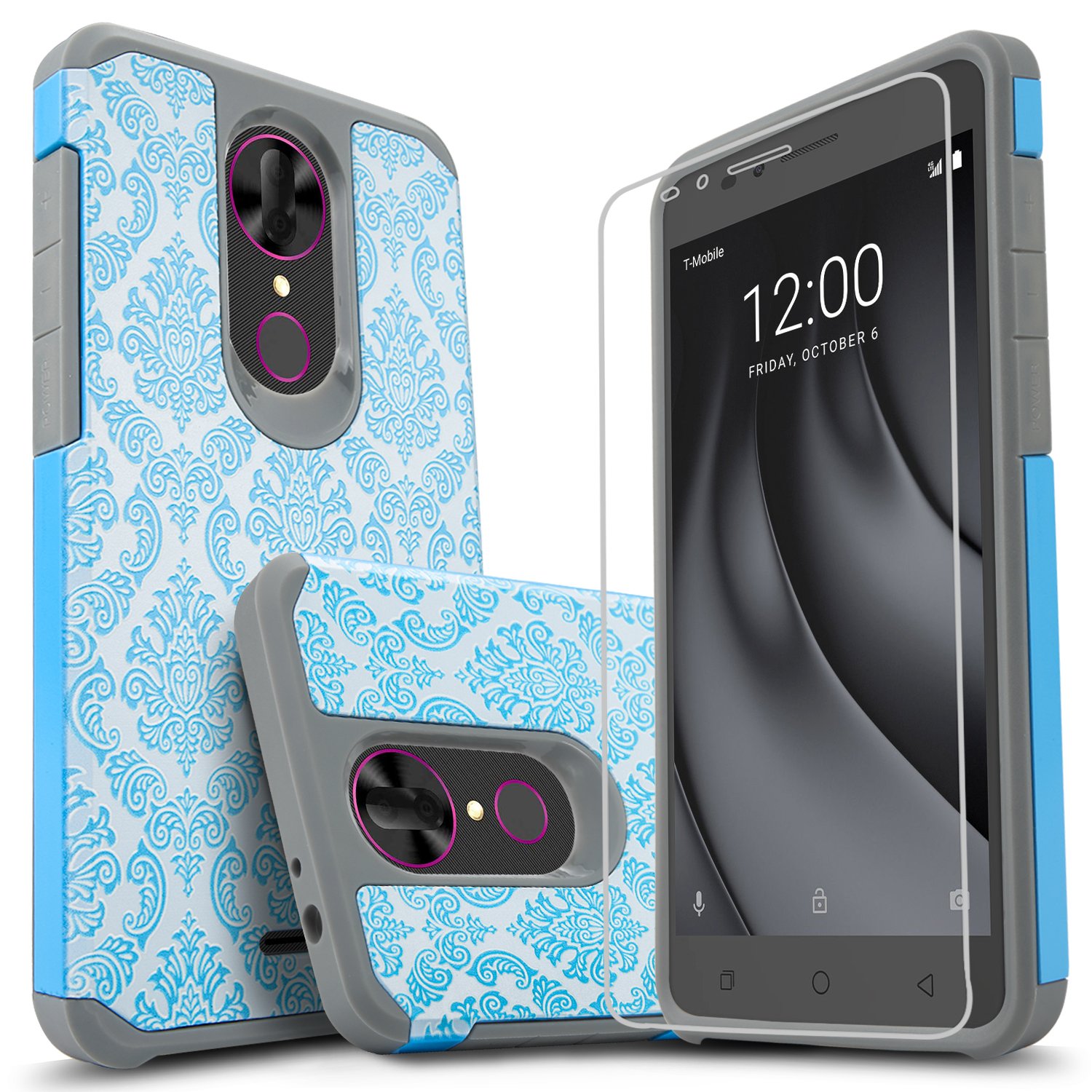Revvl Plus (TMobile) Phone Case, W/[HD Screen Protector], Heavy Duty