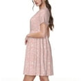 thumbnail image 2 of Sikiie Rabbit And Flower Print Women's Short-sleeved Dress, Round Neck Slim Knee-length Dress, Summer Clothing Suitable for Daily Leisure and Vacation, 2 of 6