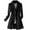Black-05, variant on HTNBO Women's Single Breasted Mid-Length Trench Coat Puff Sleeve Lapel Overcoat Windproof Classic Outerwear