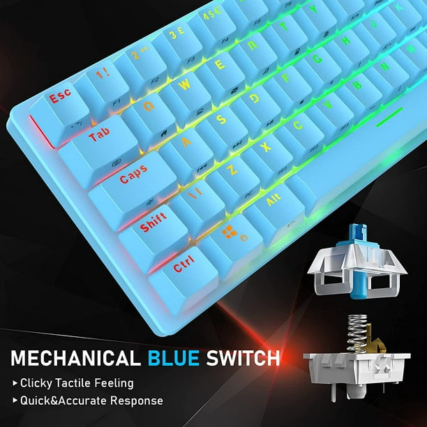 Compact 60% Mechanical Gaming Keyboard with Ergonomic Anti