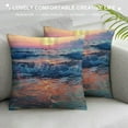 thumbnail image 3 of Orinice Sunset Waves Graphic Decorative Pillow Cover for Home Couch Living Room Bed Sofa 12x12in, 3 of 5