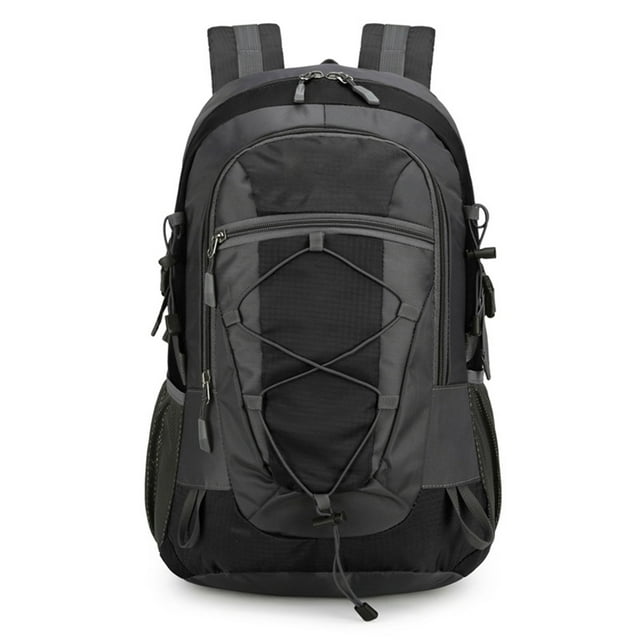 relayinert Multipurpose Backpack For Hiking 40L Capacity Waterproof Nylon Reflective Markings Black