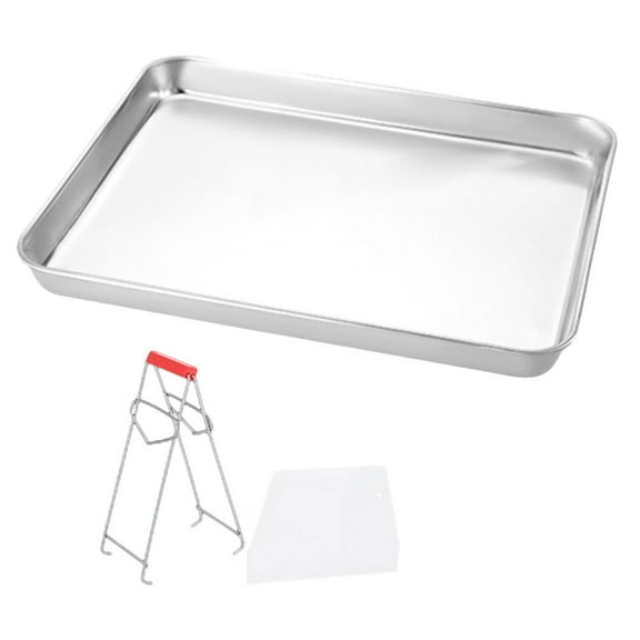 GOOHOCHY Long Bread Baking Tray Stainless Steel 1 Set 10.41X8.06X0.47in