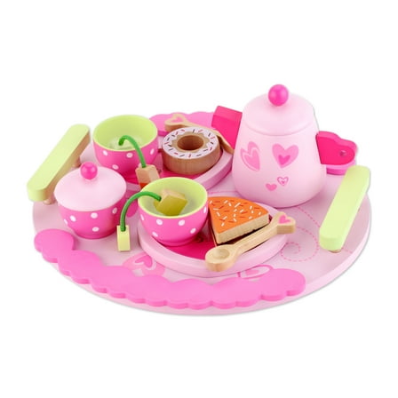 Classic World Toys 15 Piece Afternoon Wood Play Tea Set for Toddlers