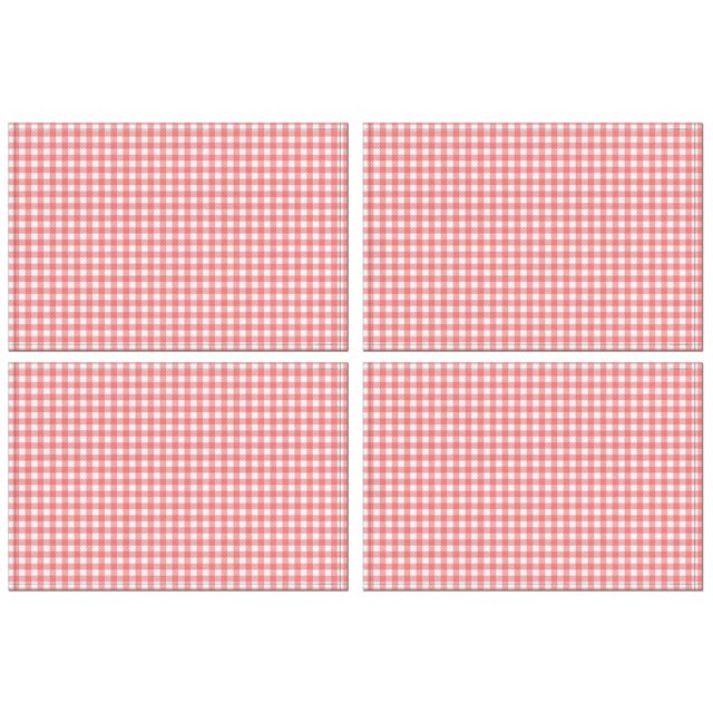 Napperons à Carreaux Rouges d'Été à Carreaux pour Pique-Nique BBQ, Napperon de Table, Tapis de Table pour Fêtes et Décorations de Table de Noël - Carreaux Rouges, 4 Pcs