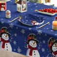 thumbnail image 4 of shiyou-Christmas Tablecloth 52×70 Inch, Snowman Blue Washable Table Cover for Party Picnic Dinner Decor, 4 of 4