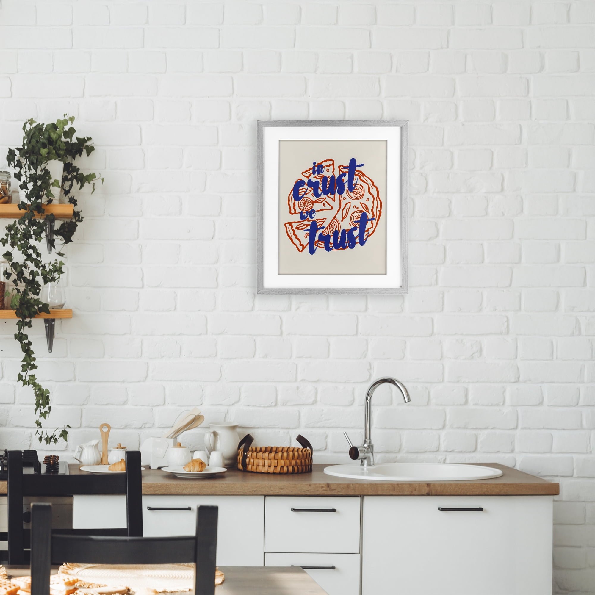 Stupell Industries In Crust We Trust Pizza Gray Framed Print Under Glass, design by The Prints Vibe