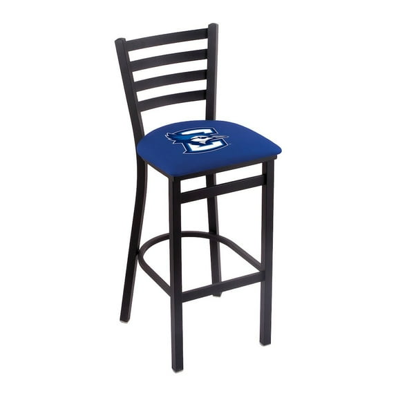 L004 - 25" Black Wrinkle Creighton Stationary Counter Stool with Ladder Style Back by Holland Bar Stool Co.